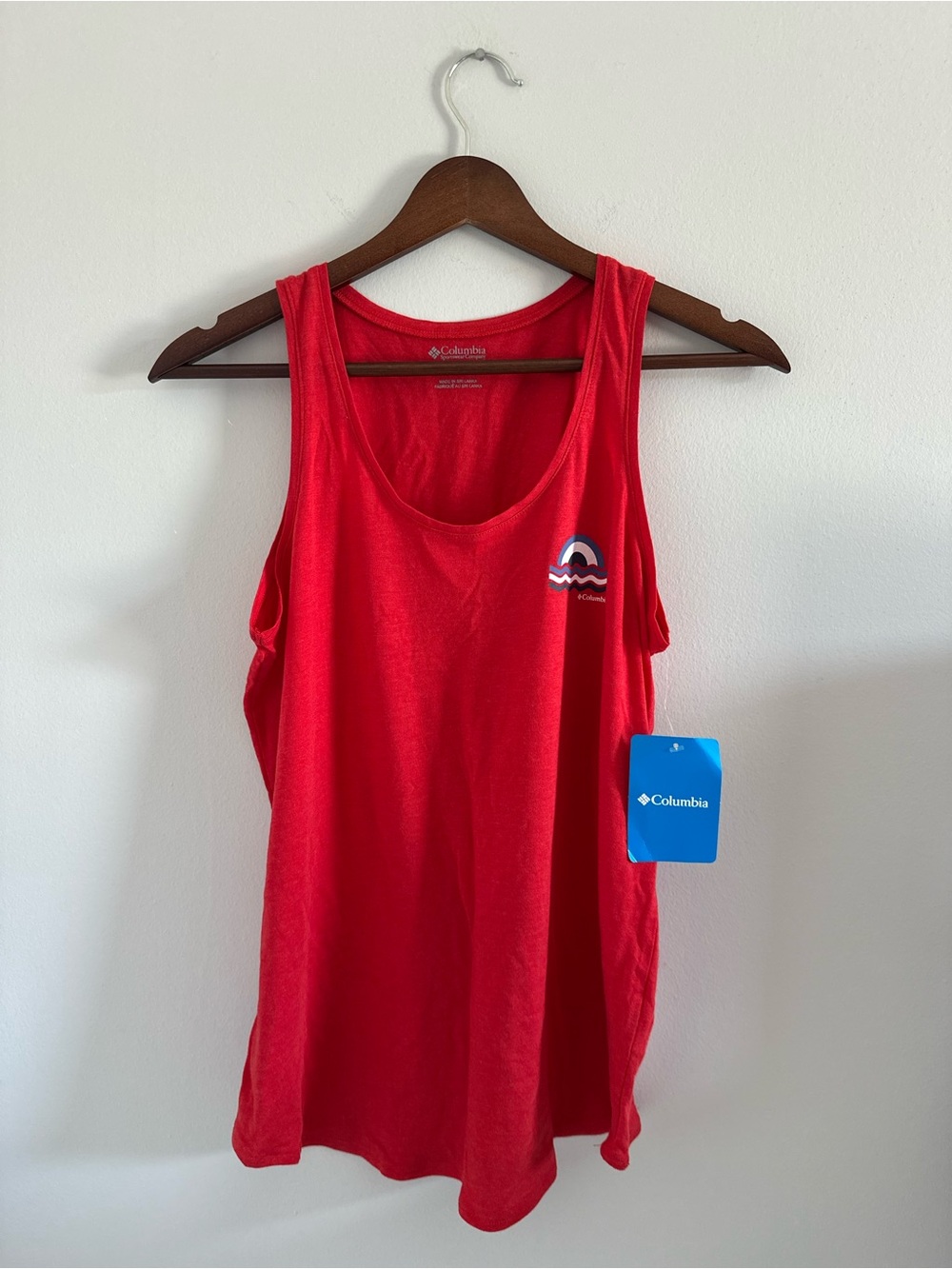 Columbia NWT Red Women’s Tank Top With Chest Logo